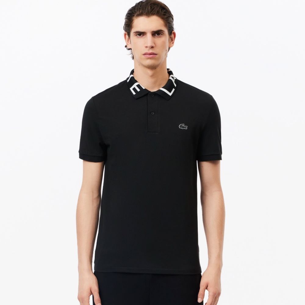 LACOSTE MEN'S JACQUARD COLLAR LACOSTE MOVEMENT POLO